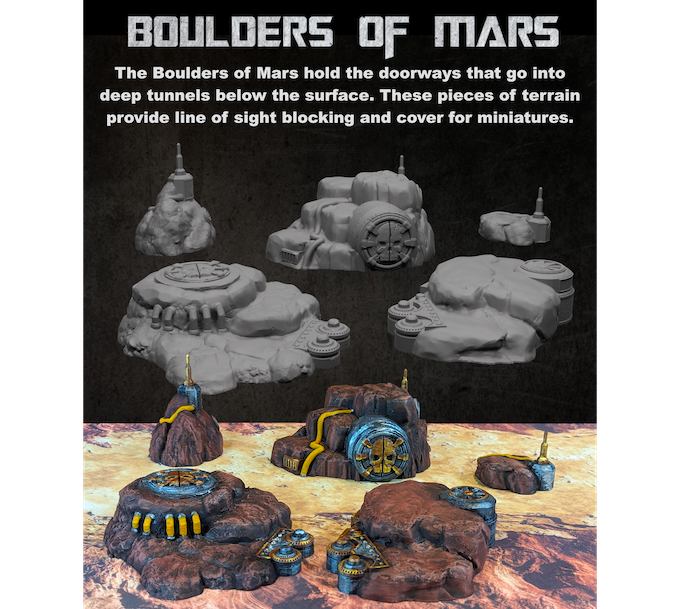 Boulders of Mars - Battlezone Mars - Paint Ready